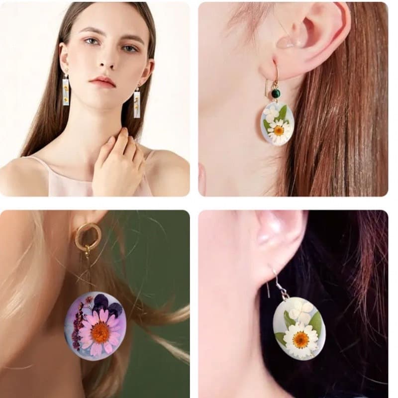 แม่พิมพ์ซิลิโคนต่างหู พวงกุญแจ สร้อยคอ สำหรับทำเครื่องดับเรซิ่น DIY รูปที่ 3