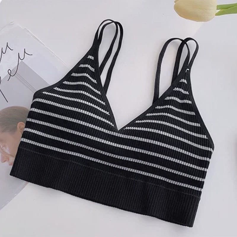 𝑩𝒓𝒂𝑩𝒓𝒂𝑩𝒓𝒂 #bra-257 เสื้อ สายเดี่ยว เกาะอก ครอปทอป รูปที่ 8