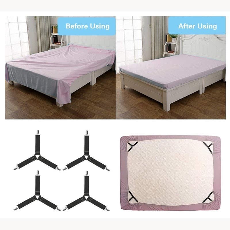 Bed Clip ยึดผ้าให้ตึงไม่ลืนหลุด สายรัดมุม 4 ชิ้น ใช้ได้กับเตียงทุกขนาด ผ้าคลุมเตียง คลุมโต๊ะ โซฟา แบบอเนกประสงค์ รูปที่ 8