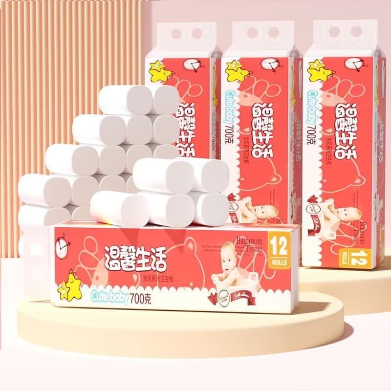 Cute baby กระดาษทิชชู่ไร้แกน แผ่นหนา5ชั้น ราคาสุดคุ้ม ซึมซับได้อย่างดีเยี่ยม เนื้อกระดาษเหนียวนุ่ม สะอาด รูปที่ 3