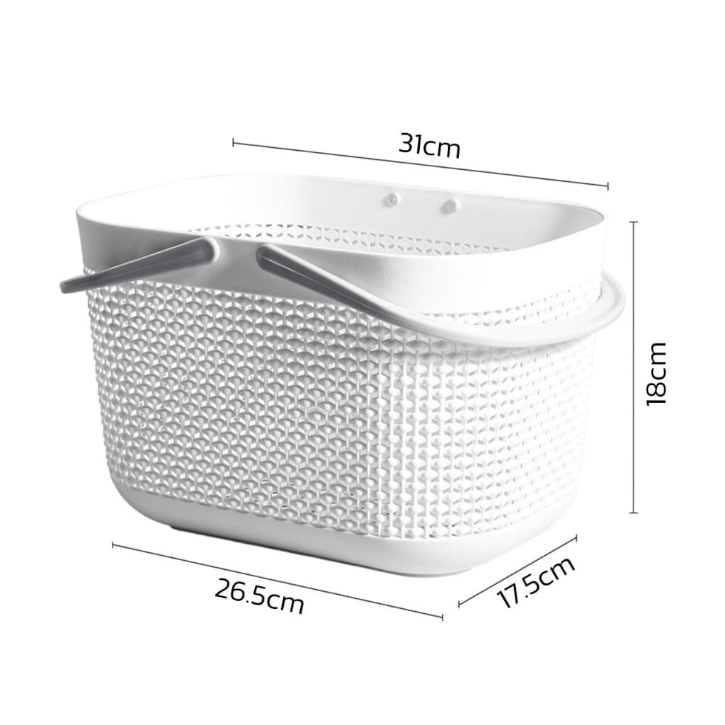 Naju ตะกร้าแบบมีหูหิ้ว ใส่ของ ตะกร้าอาบน้ำ Storage basket ใส่ของในห้องน้ำ 17.5x26.5x18cm สำหรับห้องน้ำ ห้องนั่งเล่น รูปที่ 8