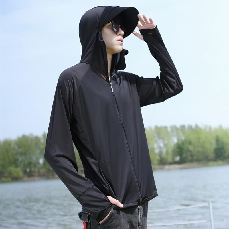 เสื้อแจ๊ตแก็ตผู้ชายแขนยาว มีฮู้ด ผ้าใส่สบายกันเเดด รุ่นFSY-2225 รูปที่ 4