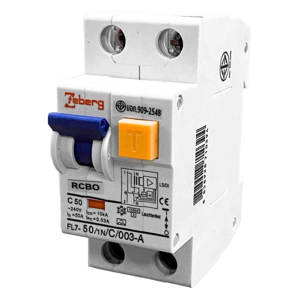 Zeberg เมนเบรกเกอร์ กันดูด ขนาด 2P 32A 50A 63A รุ่น F7L รูปที่ 2
