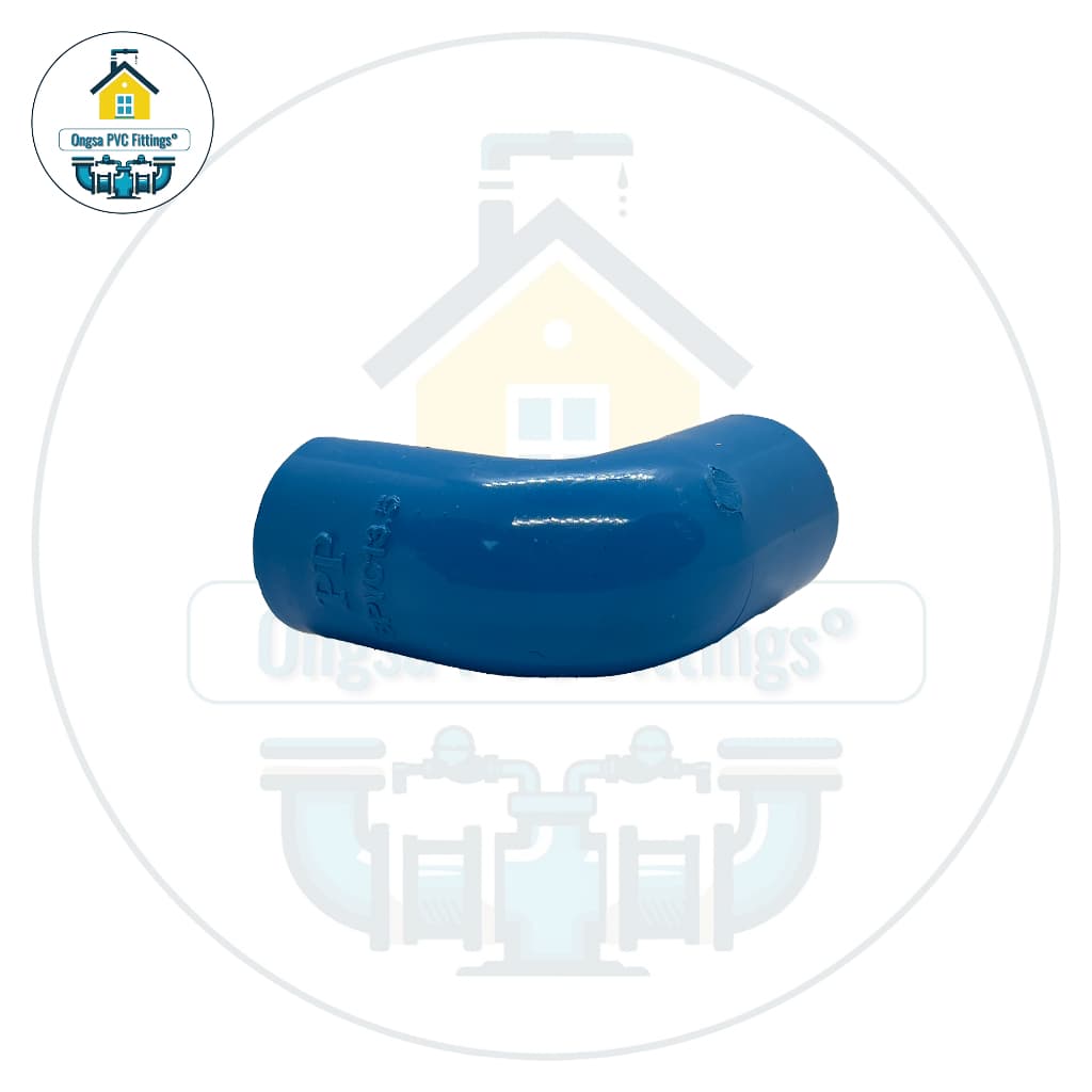 ข้องอ 90 องศา ขนาด 1/2 นิ้ว หรือ 4 หุน ข้องอหนา ใช้สวมท่อ PVC ฟ้า มาตรฐานทั่วไป รูปที่ 2