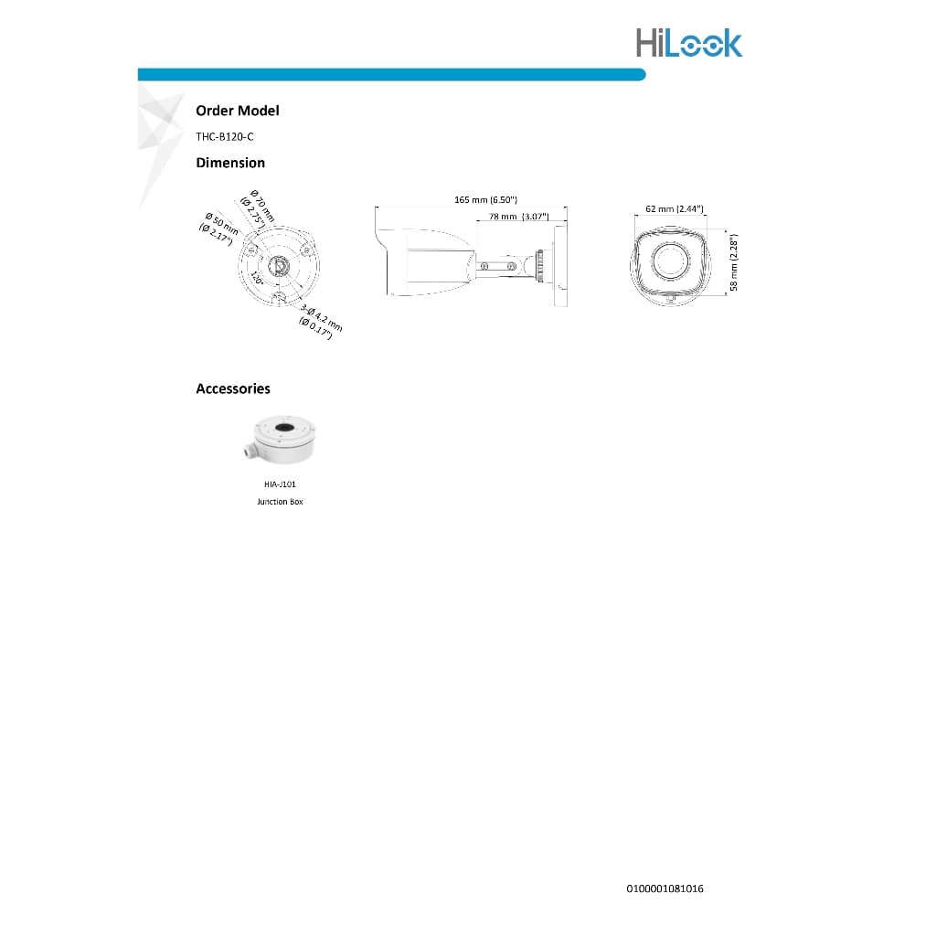 HILOOK THC-B120-C กล้องวงจรปิดระบบ HD 4IN1 ความละเอียด 2 MP PACK 4 ตัว BY BILLION AND BEYOND SHOP รูปที่ 6