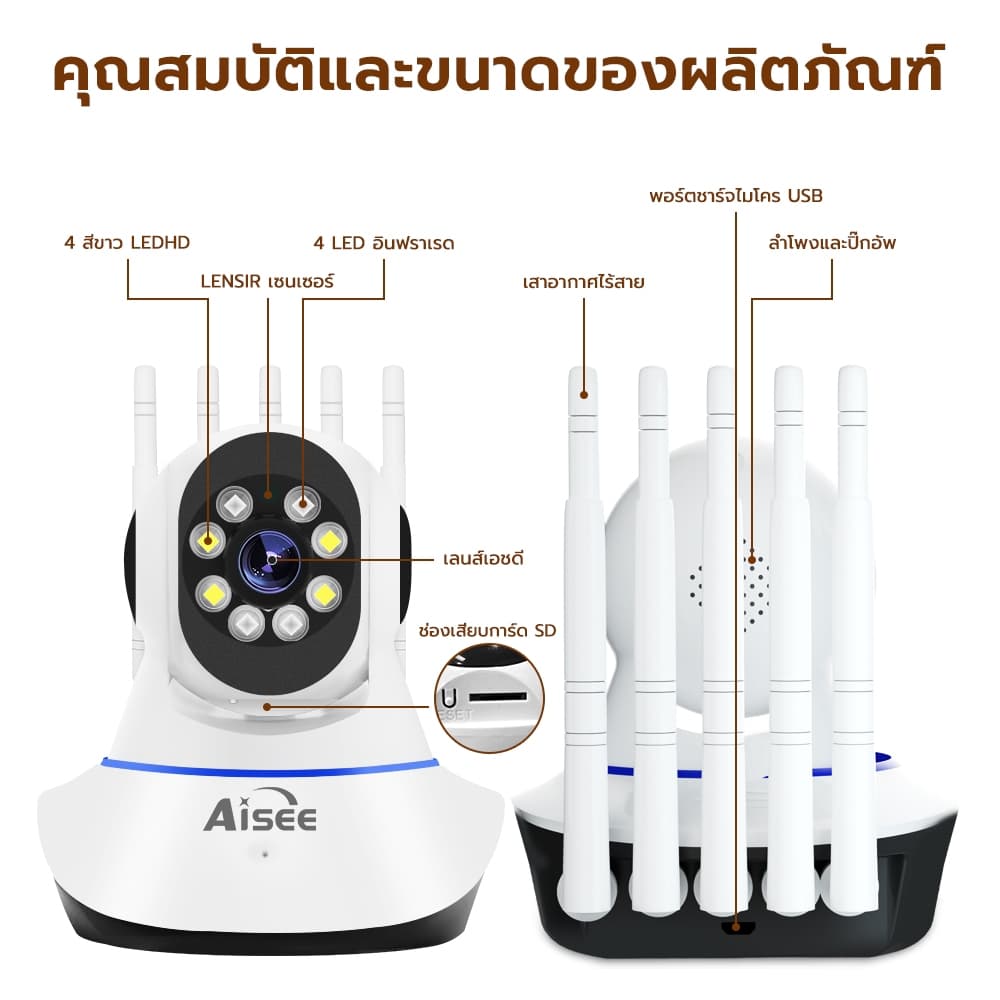 cctv 4K กล้องวงจรปิด ไร้สาย 5G wifi 360 องศา home security ip camera ฟรี APP อะแดปเตอร์สายชาร์จ แอปนี้ไม่มีโฆษณา รูปที่ 9