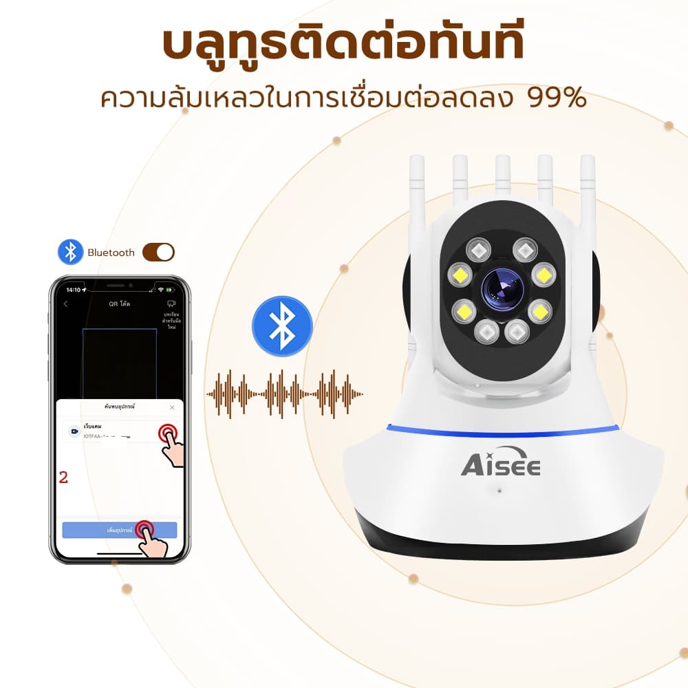 cctv 4K กล้องวงจรปิด ไร้สาย 5G wifi 360 องศา home security ip camera ฟรี APP อะแดปเตอร์สายชาร์จ แอปนี้ไม่มีโฆษณา รูปที่ 2