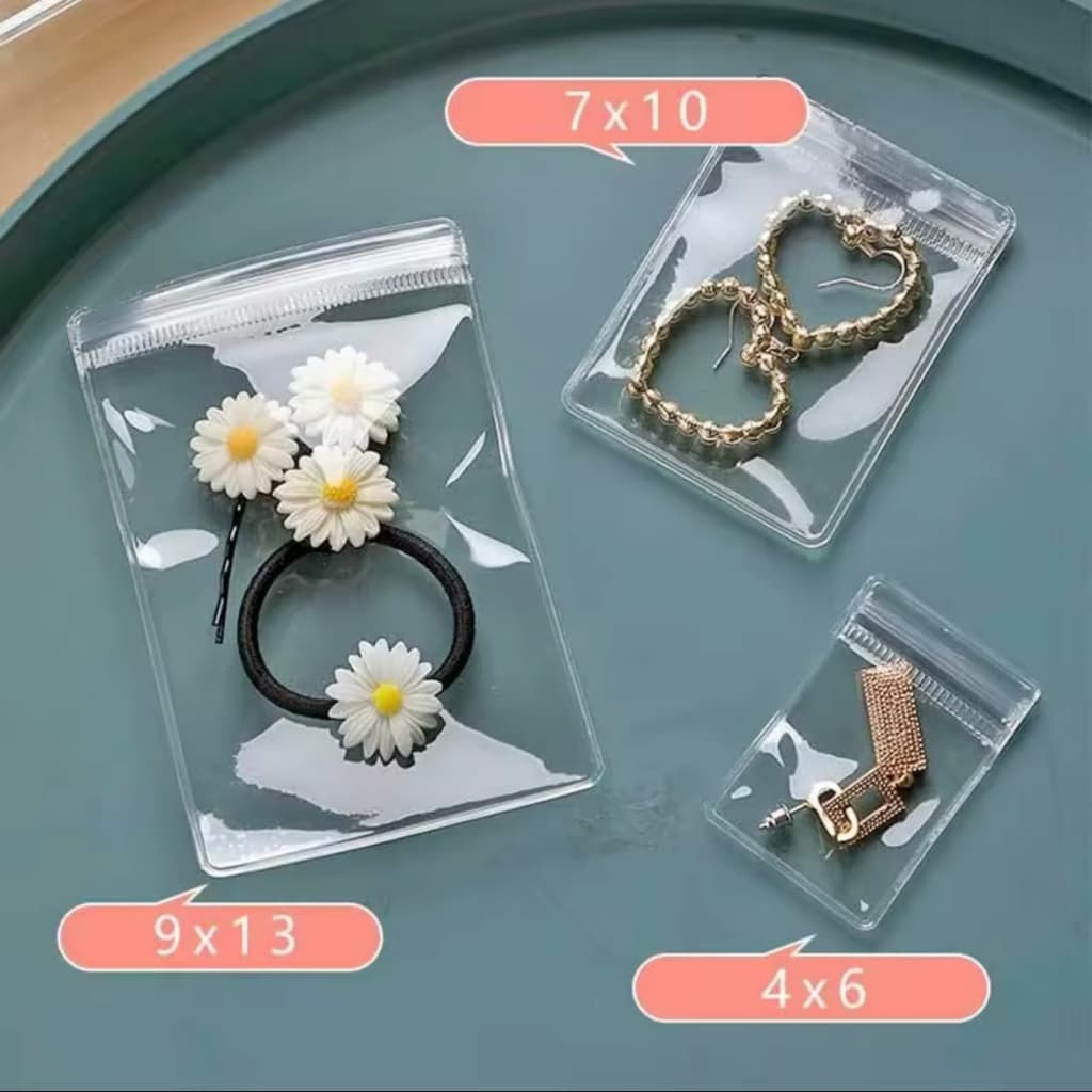 100 ใบ ถุงซิป PVC ใสขาว ใส่เครื่องประดับ คุณภาพดี แพ็คละ 100 ใบ ถุงล็อค รูปที่ 2
