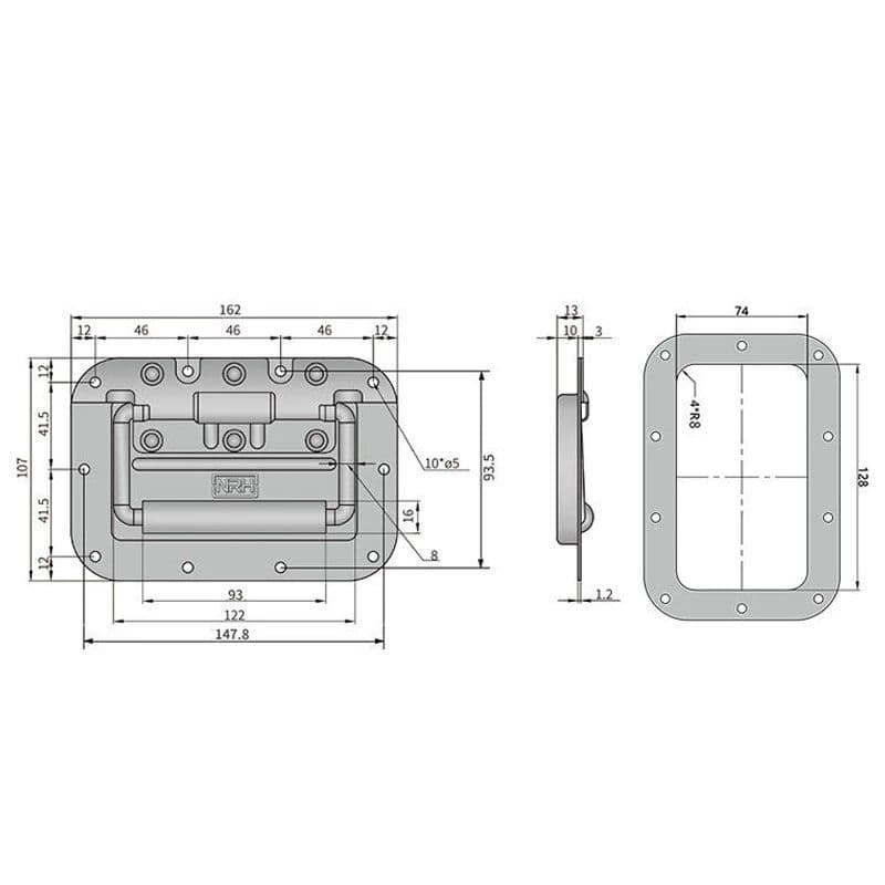 มือจับสปริง แบบเจาะขันสกรู แบบพับได้ ขนาด 100mm 130mm 162mm หูหิ้ว ตู้ลำโพง Diy มี 3 ขนาด ราคาต่อ 1 ตัว สีเงินและสีดำรมค รูปที่ 6