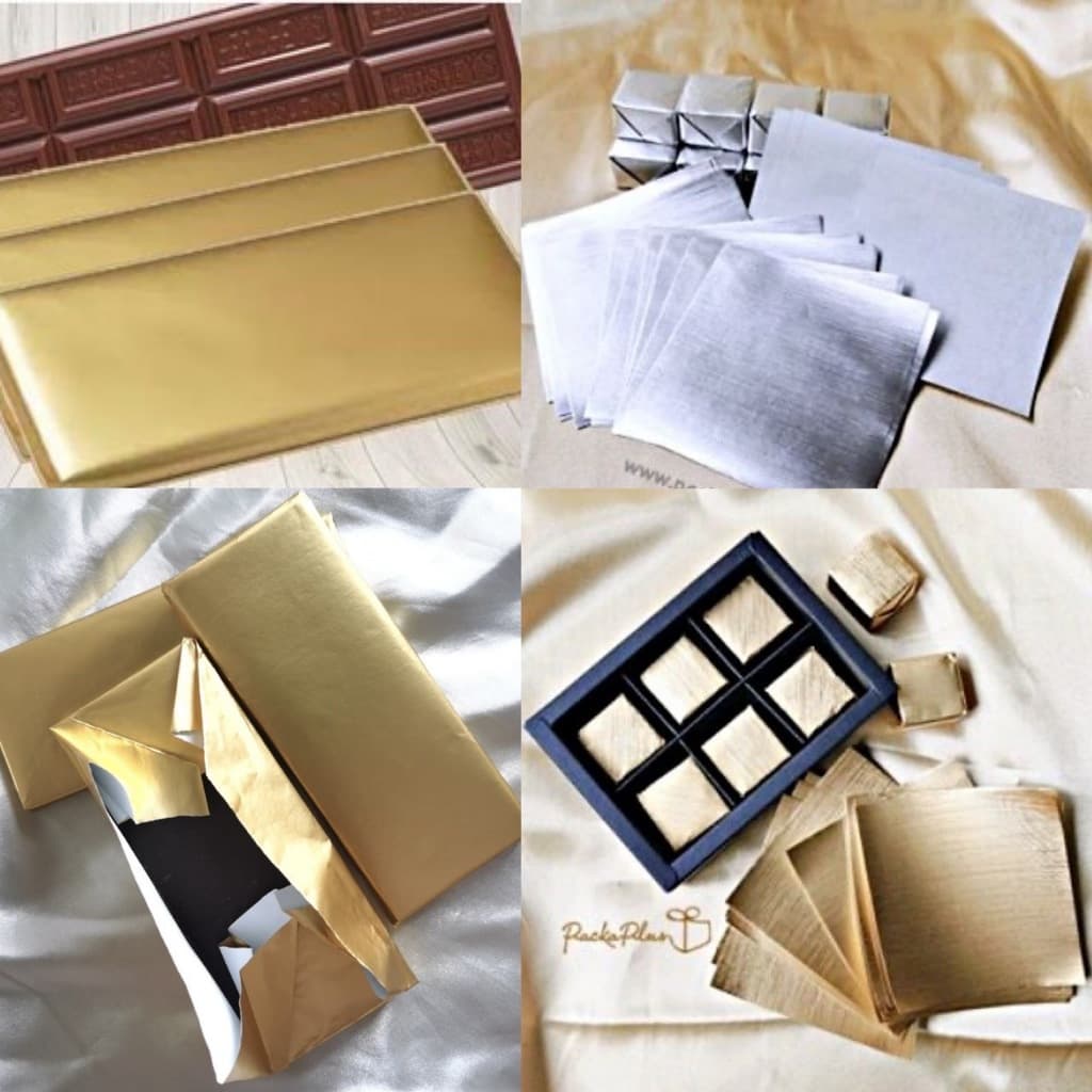 ฟอยล์ห่อช็อคโกแลต Foil+Paper คุณภาพสูง สีกึ่งด้าน แพค 30-50 แผ่น Premium Smooth/Embossed Aluminum Foil Classic Color รูปที่ 5