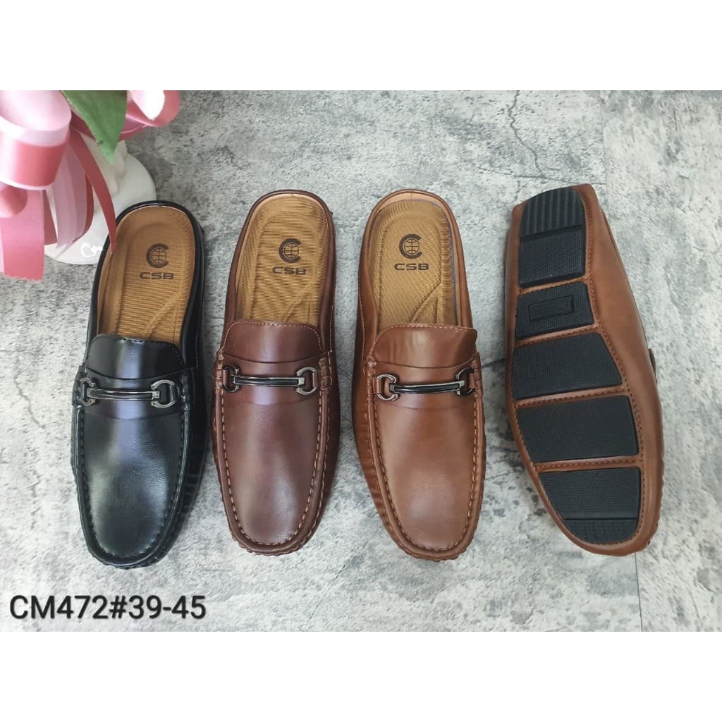 CM472รองเท้าหนังนิ่มผู้ชายเปิดส้นพื้นเตี้ยไซส์39-45มี3สี รูปที่ 1