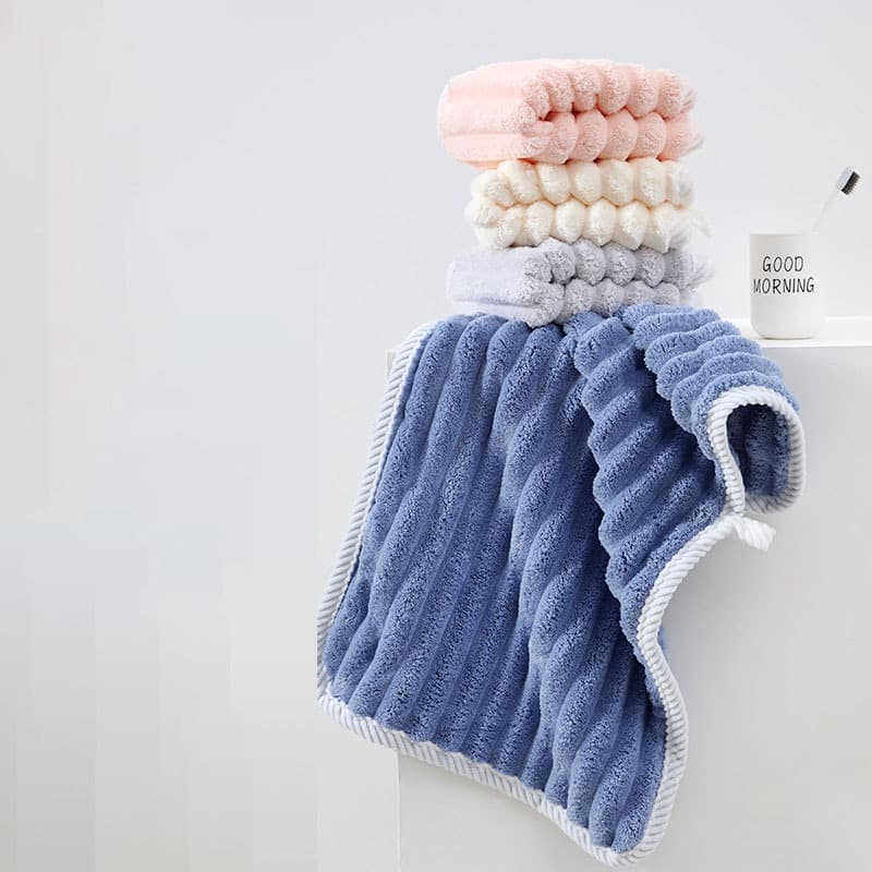 MJR-01 ผ้าเช็ดตัว ผ้าขนลายคลื่น ผ้าขนหนู สำหรับเช็ดผม ผืนเล็ก ไม่ใช่ผืนใหญ่ สีพื้น รูปที่ 2