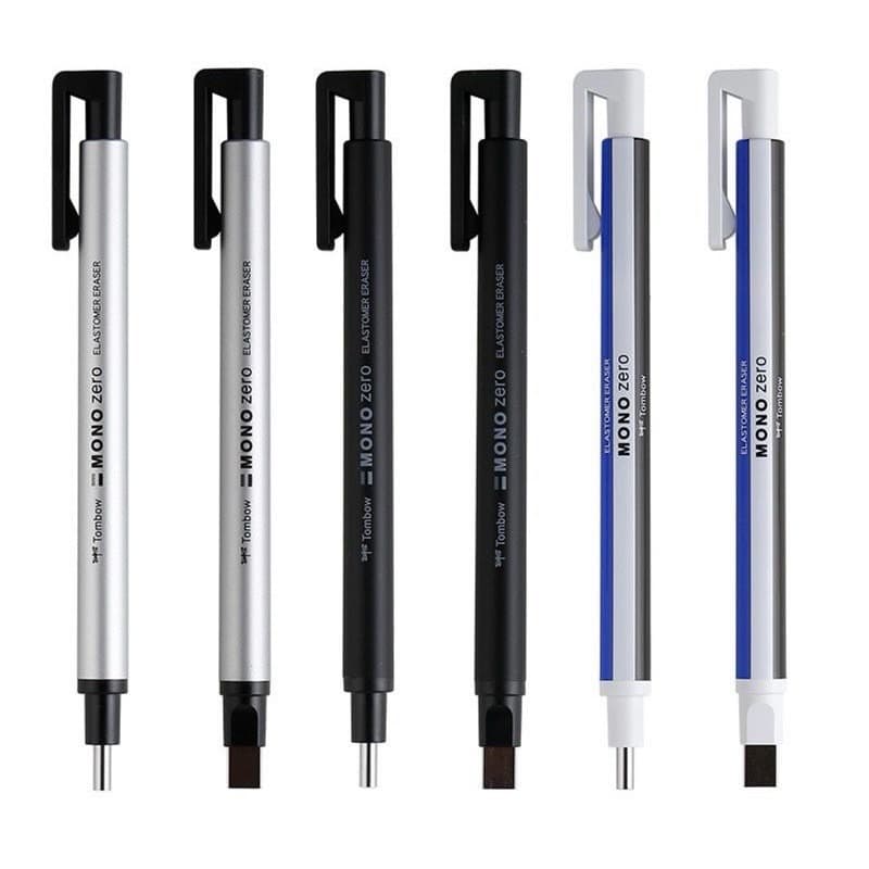 ยางลบแท่ง MONO ZERO แบบกลม/เหลี่ยม ปากกายางลบดินสอ หัวกลม หัวแบน Tombow รูปที่ 3