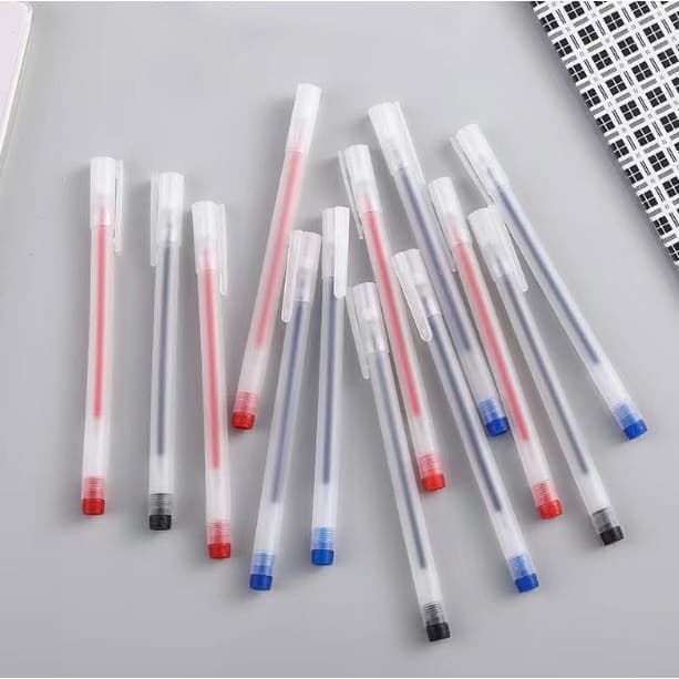 แท่งขุ่น ปากกาเจล แบบเรียบ S0331 หมึกเยอะสุดคุ้ม แบบปลอก ขนาด 0.5mm มี3สีให้เลือก ปากกา รูปที่ 2