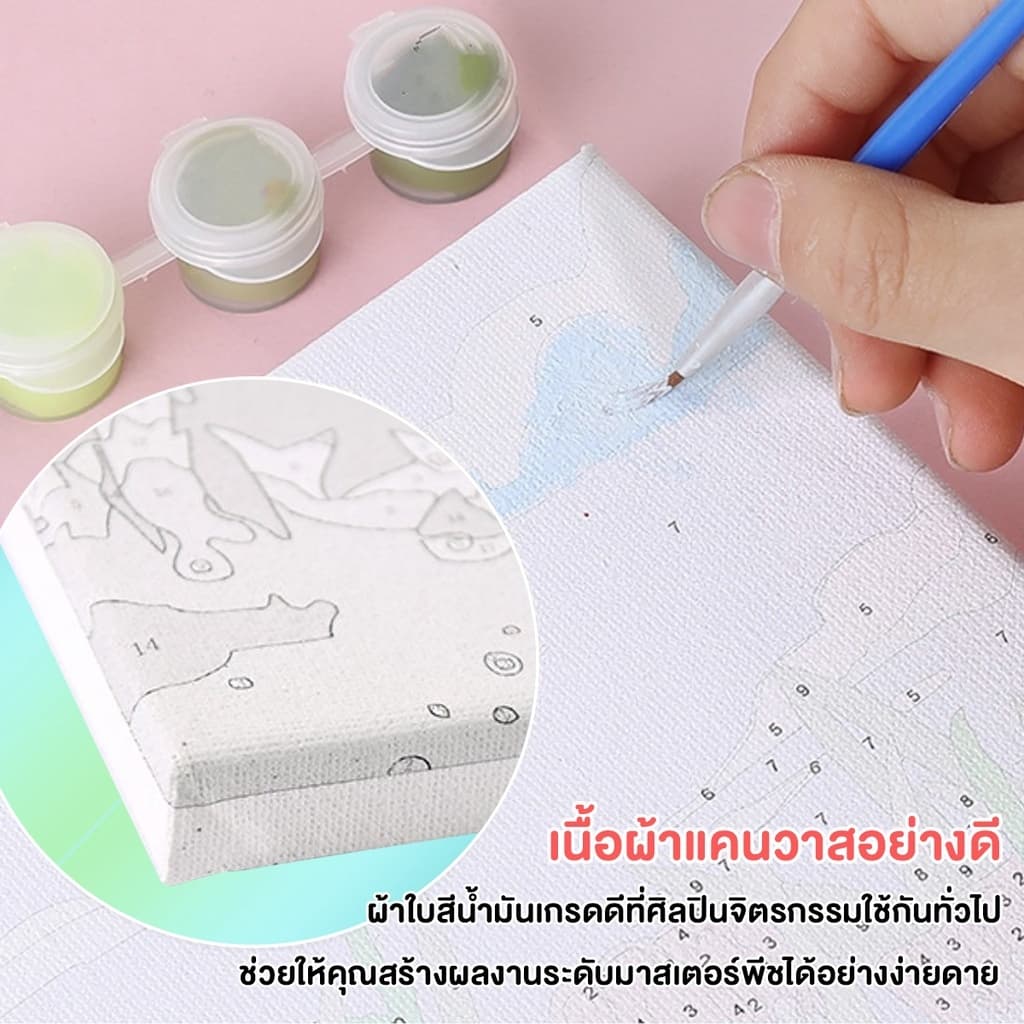 ระบายสีตามตัวเลข ภาพวาดตกแต่งอะคริลิก ของขวัญเด็ก กระตุ้นจินตนาการ มีให้เลือกหลายแบบ รูปที่ 6