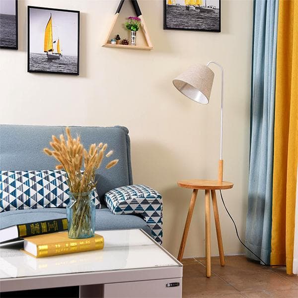 yhlovehome โต๊ะพร้อมโคมไฟ โคมไฟโมเดิร์น หลอดไฟ LED ปรับสีไฟได้ โต๊ะไม้ 2321 รูปที่ 3