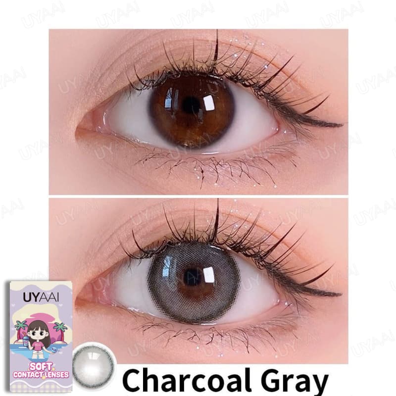 คอนแทคเลนส์ UYAAI Mini Olivia Charcoal Gray / Light Brown / OMG Brown ขนาดมินิ ลายฮิต ขายดีมาก -300】 รูปที่ 2