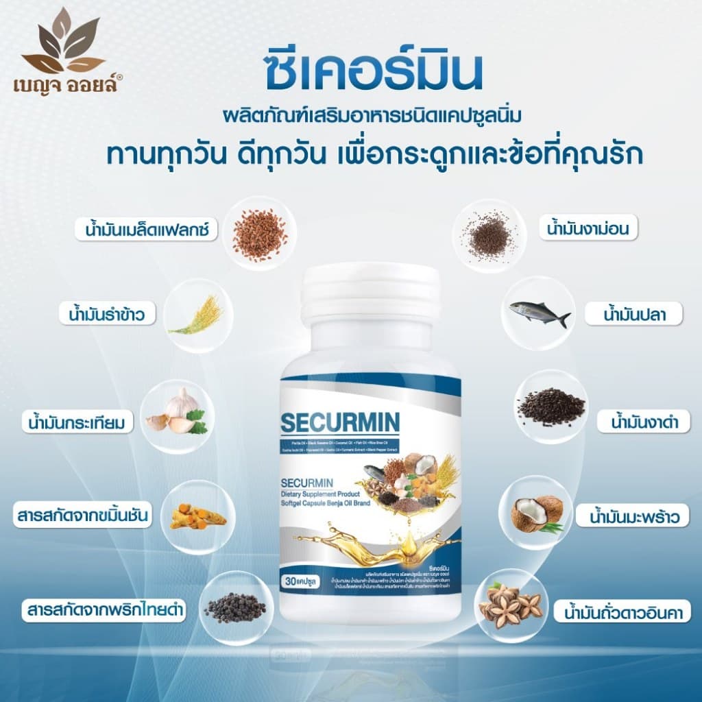 เบญจออยล์ ซีเคอร์มิน 30 แคปซูล 1 กระปุก รูปที่ 1