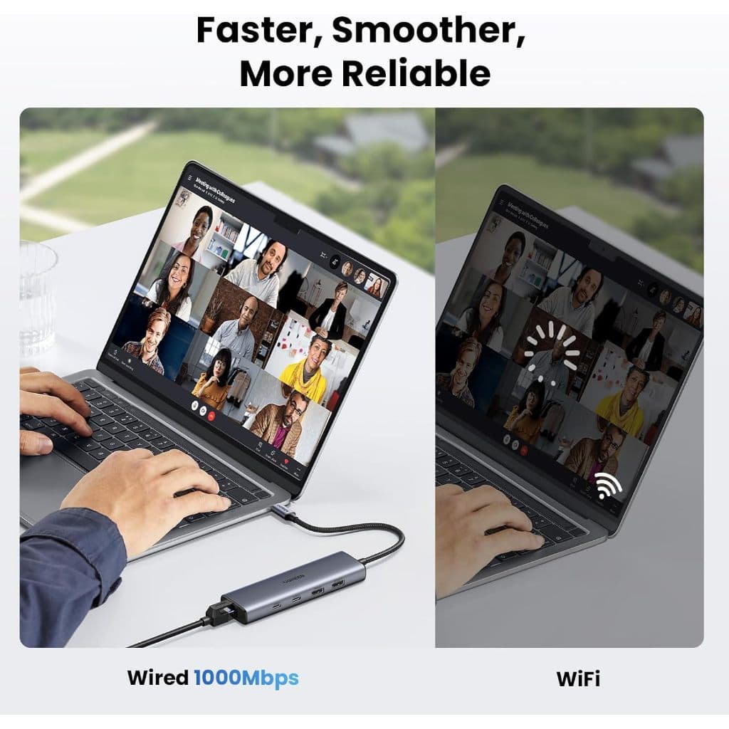 Ugreen ตัวแปลง USB HUB 6in1 C Male เป็น USBA 3.2/2.0 และ USB-C พร้อมพอร์ตชาร์จและ Gigabit รุ่น 45320 รูปที่ 4