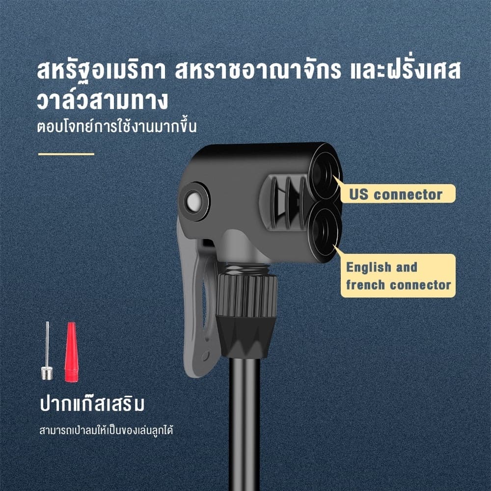 ปั๊มลมยางสูงแรง 160PSI พร้อมมาตรวัดแรงดัน อเนกประสงค์ สำหรับรถยนต์ จักรยานยนต์ จักรยาน รูปที่ 7