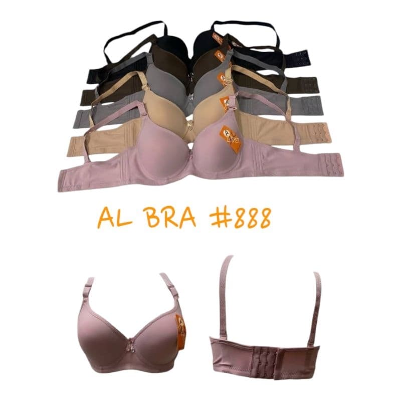 ชุดชั้นใน มีโครง AL BRA #888# คัพ B มี 3 ตะขอฟองน้ำบาง ผ้านิ่มมาก ถอดสายได้ สินค้า รูปที่ 1
