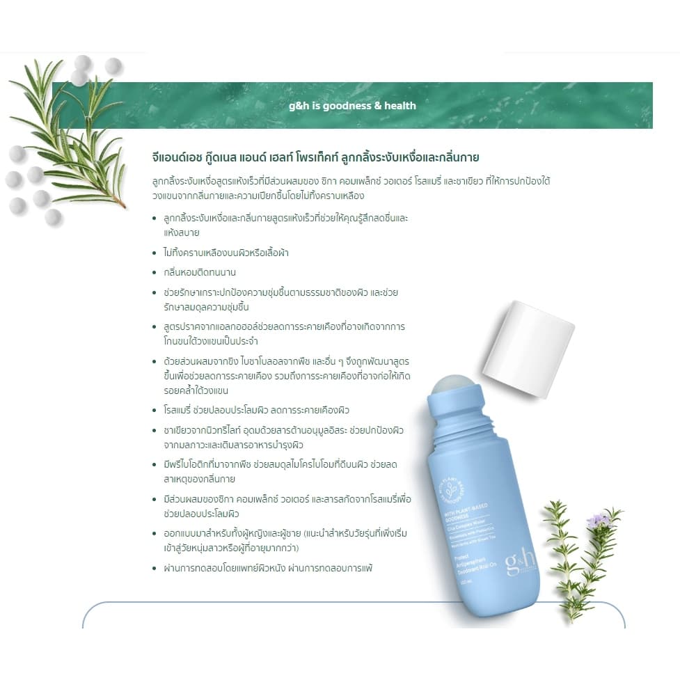 Amway ลูกกลิ้ง โรลออน แอมเวย์ ลูกกลิ้งระงับเหงื่อและกลิ่นกาย จีแอนด์เอช โพรเท็คท์ roll on official รูปที่ 3
