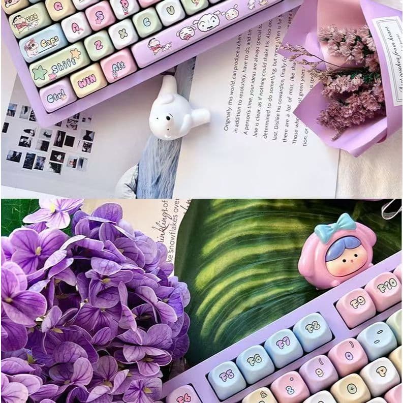 คีย์แคปชินจัง keycap ปุ่มกด129ชิ้น แบบถุงมี115คีย์ ชุดใหญ่ DIY ปรับแต่ง MOAสูง รูปที่ 2