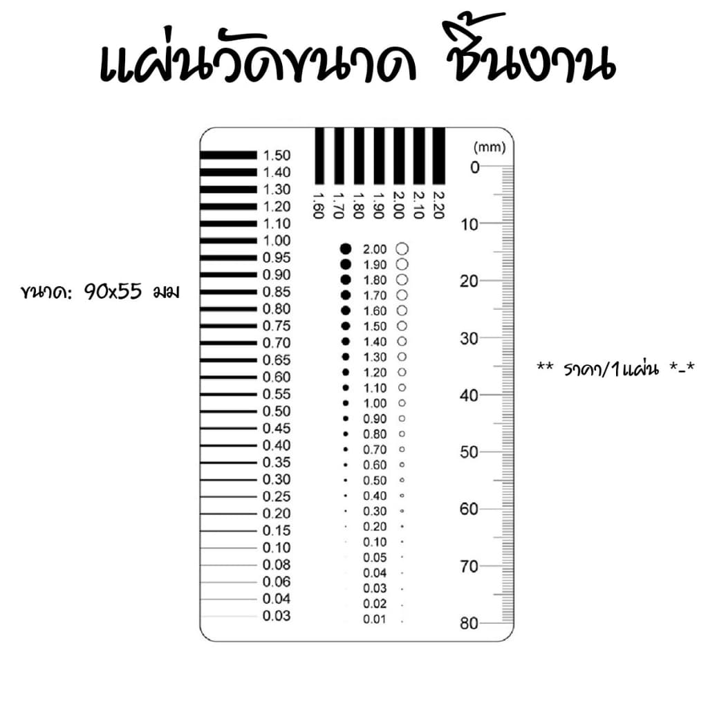 P132 ไม้บรรทัด เกจวัดคราบการ์ด เกจวัดจุด ลวด ฟิล์ม คราบคอนทราสต์ ที่วัด เกจฟิล์มใส ป้ายวัด SP รูปที่ 1