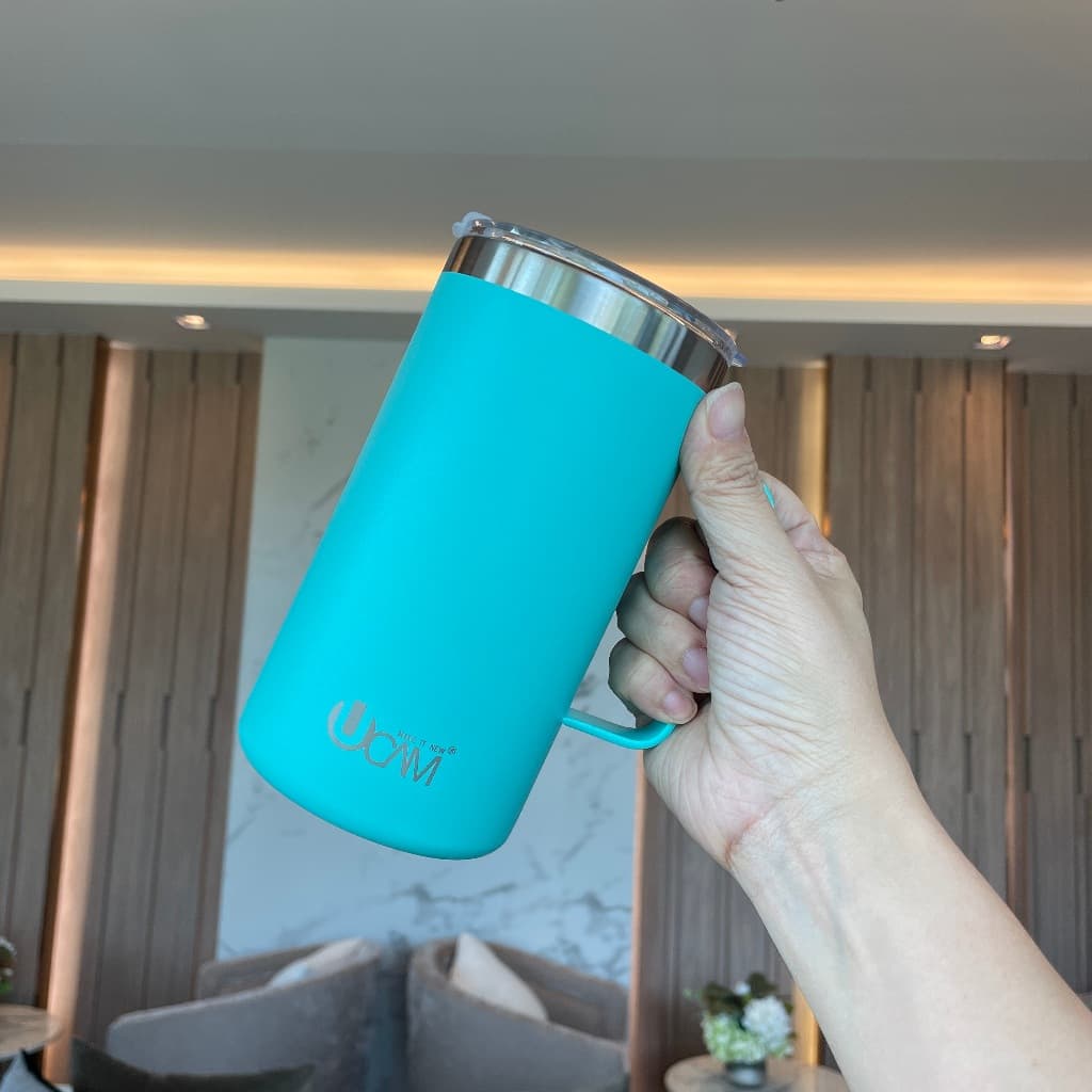 Ucamแก้วเก็บอุณหภูมิแบบมีหูจับขนาด 20ออนซ์ หรือ 600ml เก็บความร้อน-เย็นดีมาก รูปที่ 7
