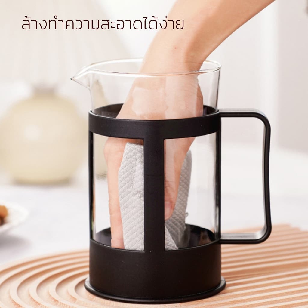 Alechaung เหยือกชงกาแฟสด กาชงกาแฟแบบกด ที่ชงกาแฟ French Press 350/600/800/1000ml ชงกาแฟ ชงชาได้ รูปที่ 3