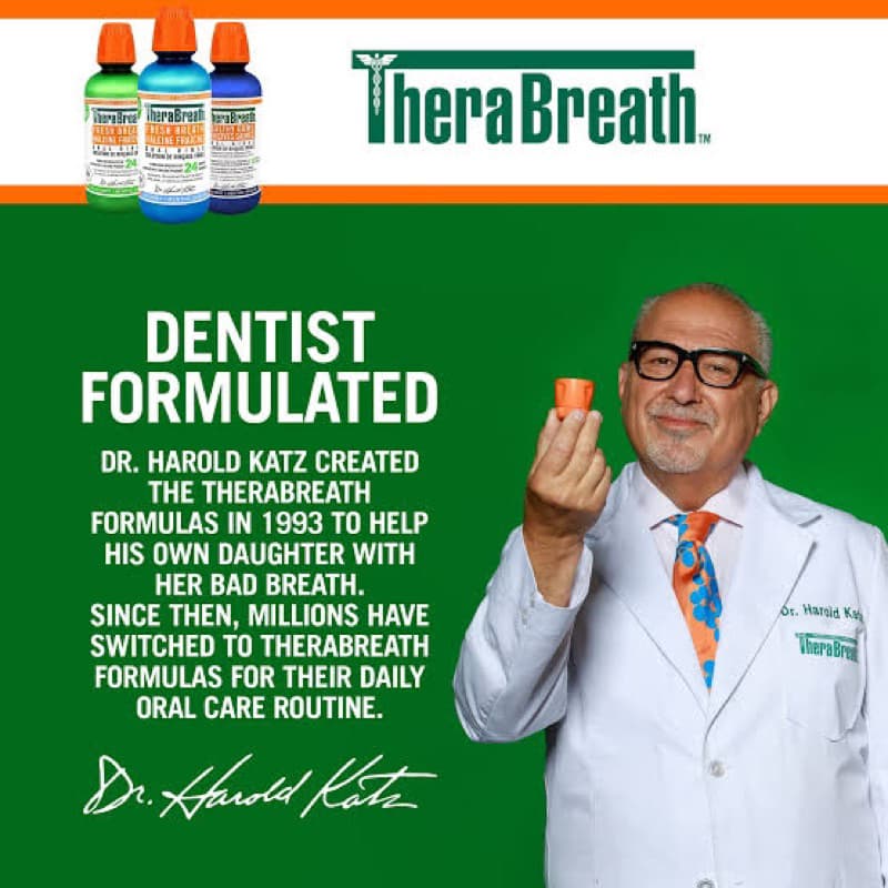 Packageอเมริกา TheraBreath น้ำยาบ้วนปาก สูตรปราศจากแอลกอฮอล์ 12-Hour Fresh Breath Oral Rinse, Mild Mint, 16.0 fl oz รูปที่ 6