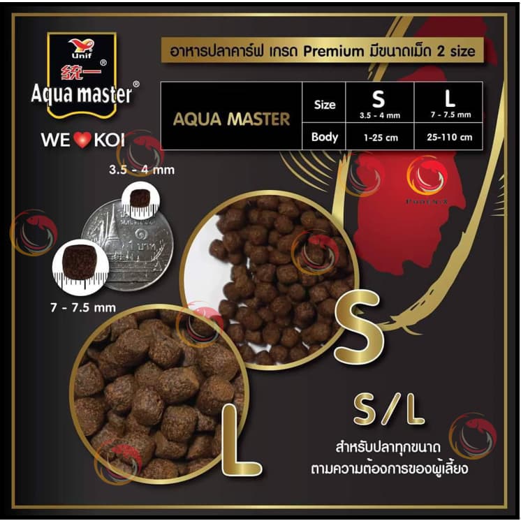 1 Kg Aqua Master อาหารปลาคาร์ฟเกรดพรีเมี่ยม ขนาดถุง 1 กก. มีทั้งหมด 5 สูตร รูปที่ 4