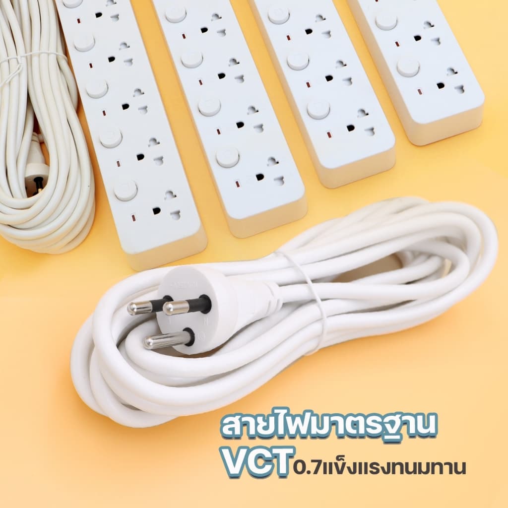 ปลั๊กไฟ ปลั๊ก PAE ปลอดภัย มอก.แท้ 2USB+2Type-C 2300W มีเบรกเกอร์ตัดไฟ ความยาว 3,5,10 เมตร สวิตซ์แยก รูปที่ 3