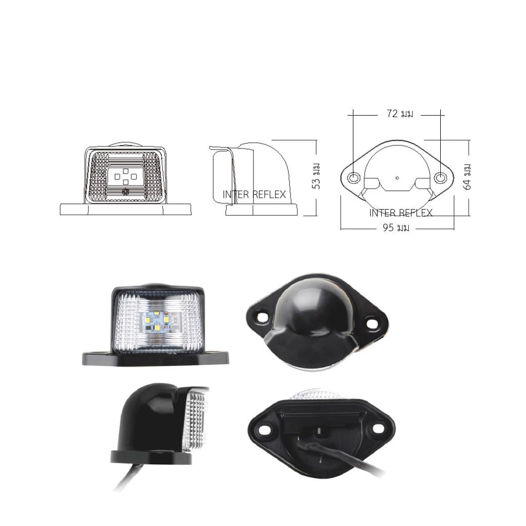 ไฟส่องป้าย LED 12V-24V ไฟส่องป้ายรถบรรทุก ไฟส่องป้ายรถกระบะ ไฟส่องป้าย JCM จำนวน 1 ชิ้น รูปที่ 2