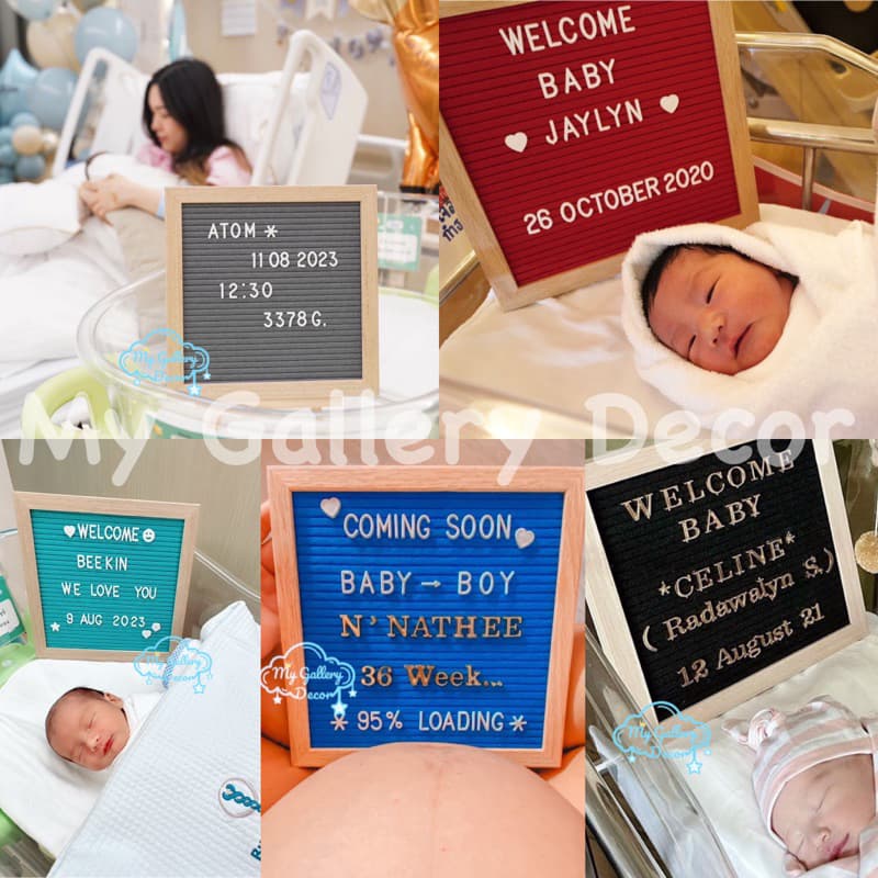 กระดานอักษร ไม้โอ็คแท้100% ลายไม้สวย เรียบ ไม่ด่าง ฟรี!!ชุดอักษรสีขาว x2,ขาตั้งไม้, ถุงผ้าเก็บอักษร นำไปติดข้อความได้เอง รูปที่ 5