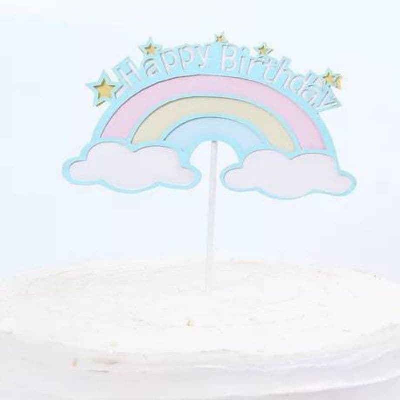 ป้ายปักเค้ก happy birthday สายรุ้ง รูปที่ 8