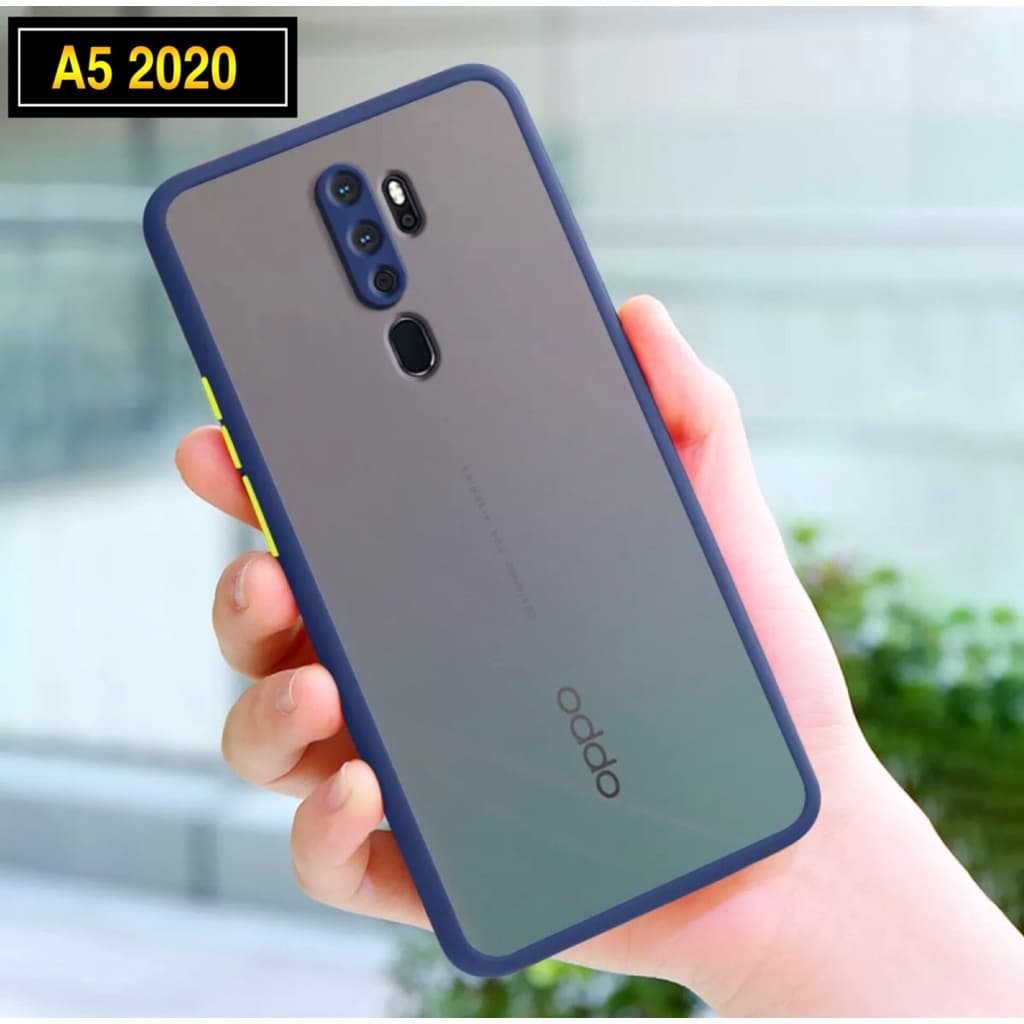 Case OPPO A5 2020 / A9 2020 เคสกันกระแทก ปุ่มสีผิวด้าน เคสกันรอยกล้อง ขอบนิ่มหลังแข็ง รูปที่ 1