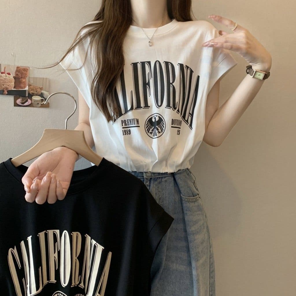 เสื้อยืดครอปสาวอวบผู้หญิงที่กําลังฮิต oversize เสื้อผ้าแฟชั่นสไตล์เกาหลี เสื้อเอวลอยวัยรุ่นน่ารักๆ แขนกุดทรงปีกค้างคาว รูปที่ 5