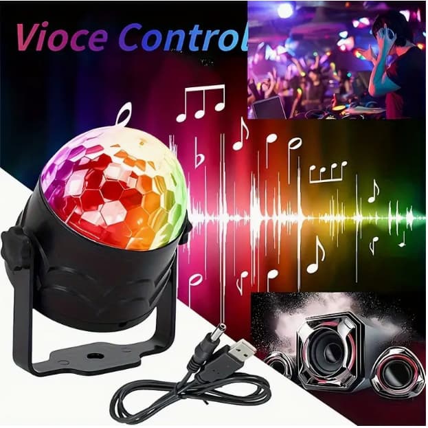 ไฟดิสโก้ Disco Light ไฟเทค ไฟปาร์ตี้ ตามจังหวะ LED Party Light ขนาดเล็ก RGB ไฟเวที ดิสโก้ผับ งานปาร์ตี้โคมไฟพร้อมรีโมทคอ รูปที่ 9