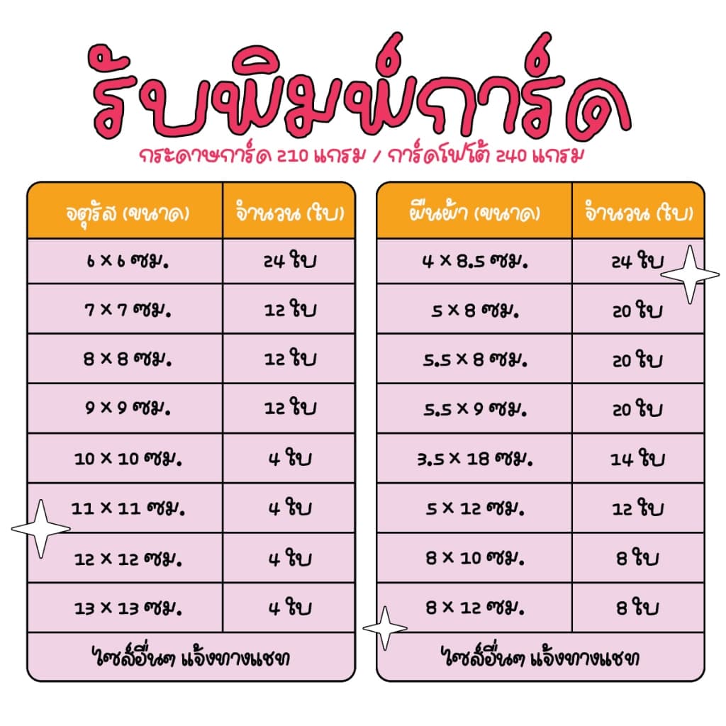 รับพิมพ์การ์ด การ์ดตัดเป็นแผ่น การ์ดตามสั่ง รูปที่ 1
