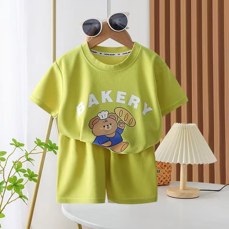 BAKERY05 ชุดเซ็ตเด็ก เสื้อแขนสั้นและกางเกงขาสั้น ชุดเจ้าหมี รูปที่ 4