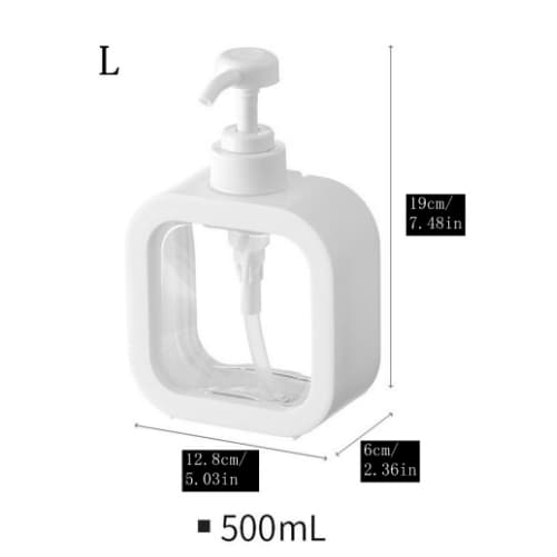 ขวดปั๊มสบู่เหลวเปล่า 300/500ml ขวดสเปรย์แบบกด ใส่พวกโลชั่น แชมพู เจลอาบน้ำ เคสสีขาว สามารถ ถอดออกได้ รูปที่ 8