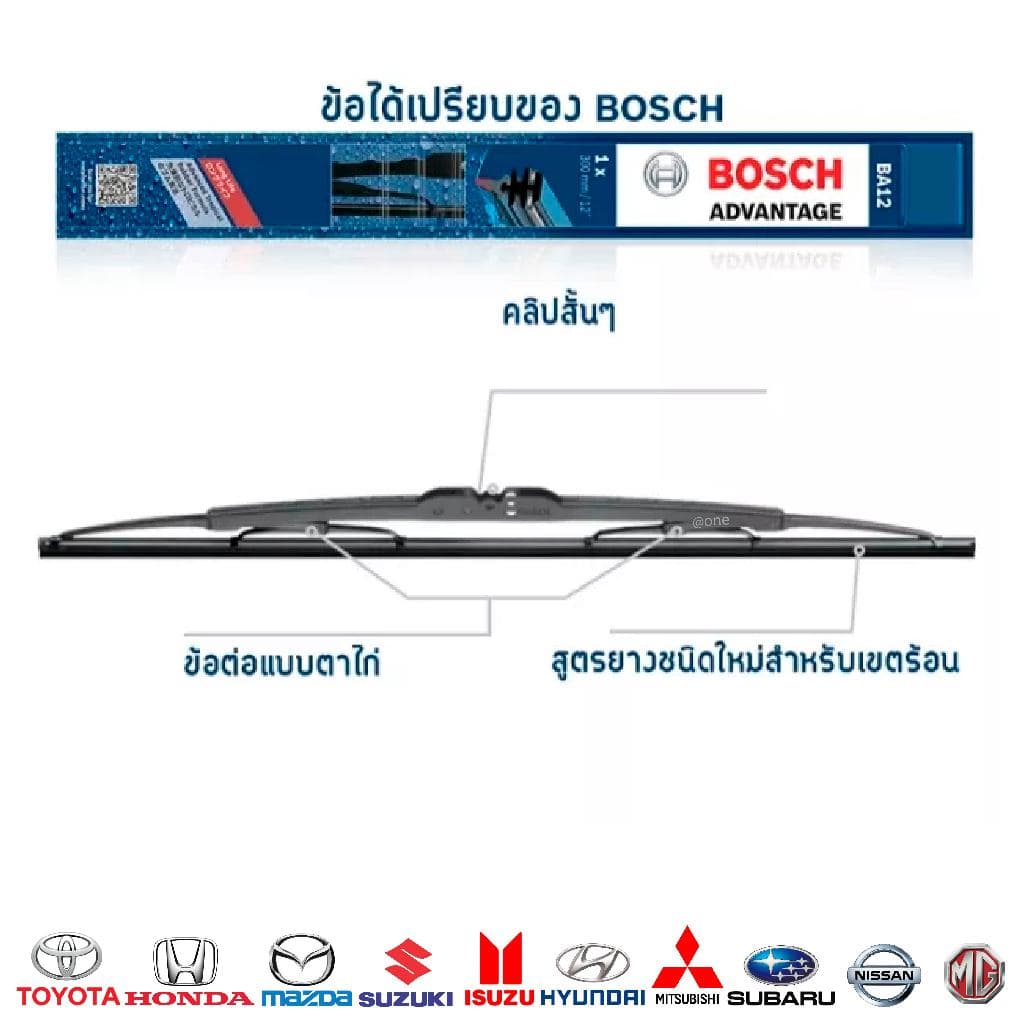 ก้าน+ใบปัดน้ำฝน พร้อมใช้ ก้านเหล็ก ยี่ห้อ BOSCH = 2กล่อง/2ชิ้น รูปที่ 5