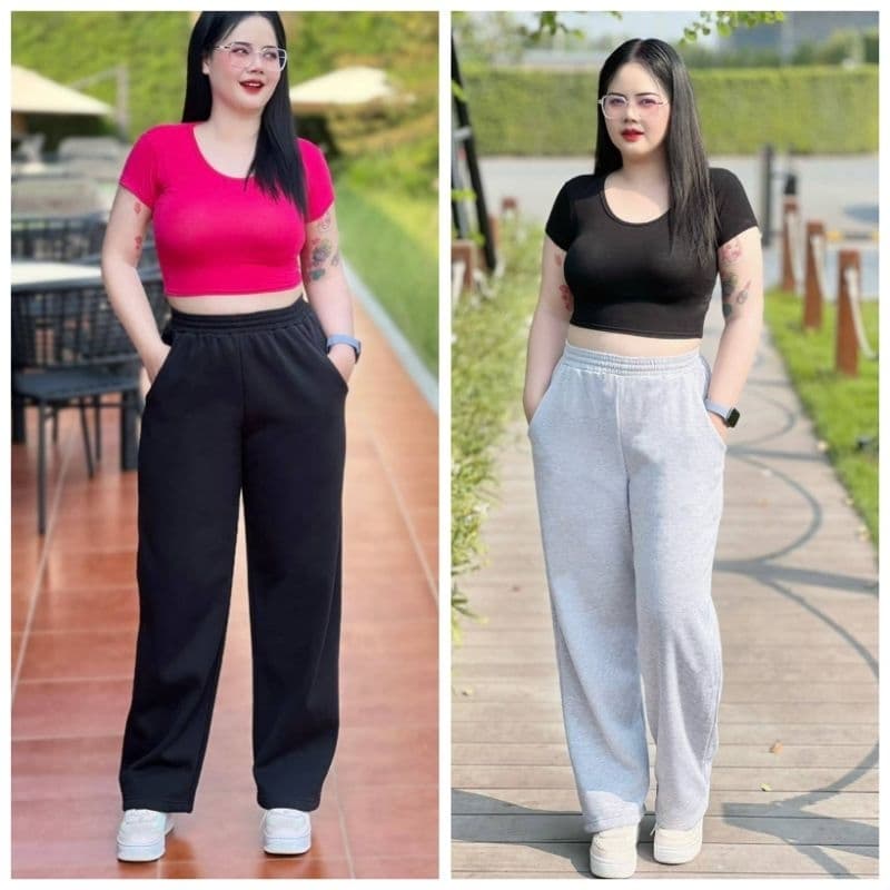 กางเกงวอร์มผ้าสำลี สาวอวบ เอว26-36นิ้ว สะโพก48นิ้ว ยาว37-43นิ้ว สูง150-180ใส่ได้ รูปที่ 5