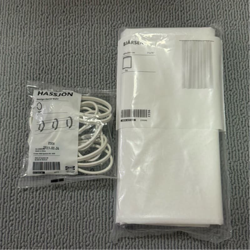 IKEA อิเกีย ม่านห้องน้ำ ชุดผ้า ผ้าม่าน ห่วง ตะขอ ห้องน้ำอิเกีย กันน้ำกระเด็น ราวแขวนม่าน กั้นห้อง ใสขุ่น รูปที่ 5