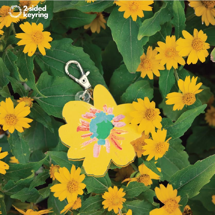keyring พวงกุญแจอะคริลิกลายดอกไม้และธรรมชาติ พิมพ์ลายชัดทั้งสองด้าน give.me.museums มีหลายลายให้เลือก รูปที่ 5