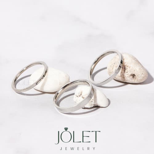 jolet แหวนสแตนเลส สีดำเหลี่ยม หนา 1 mm 2 mm 3 mm ไม่บิด ไม่เบี้ยว แข็งแรง ทนทาน ไม่ลอก ไม่ดำ แหวนคู่ รูปที่ 1