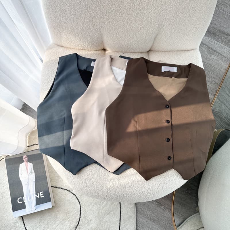 Gak mini top เสื้อกั๊กทรงครอป งานมีซับใน🔥พร้อมส่ง