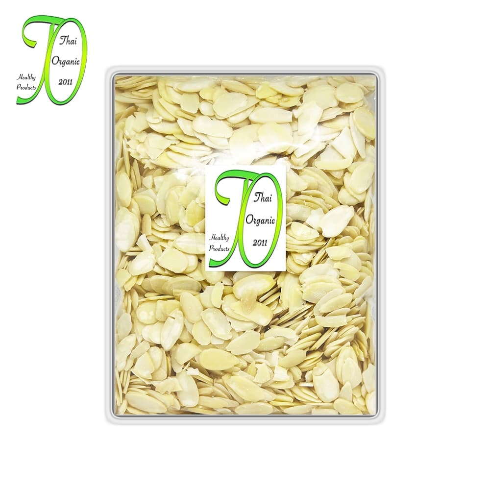 อัลมอนด์สไลด์ ดิบ เต็มแผ่น 250 กรัม Slices Almond Raw 250 g. AA+ สินค้านำเข้าจากอเมริกา สด ใหม่ สวย รูปที่ 1