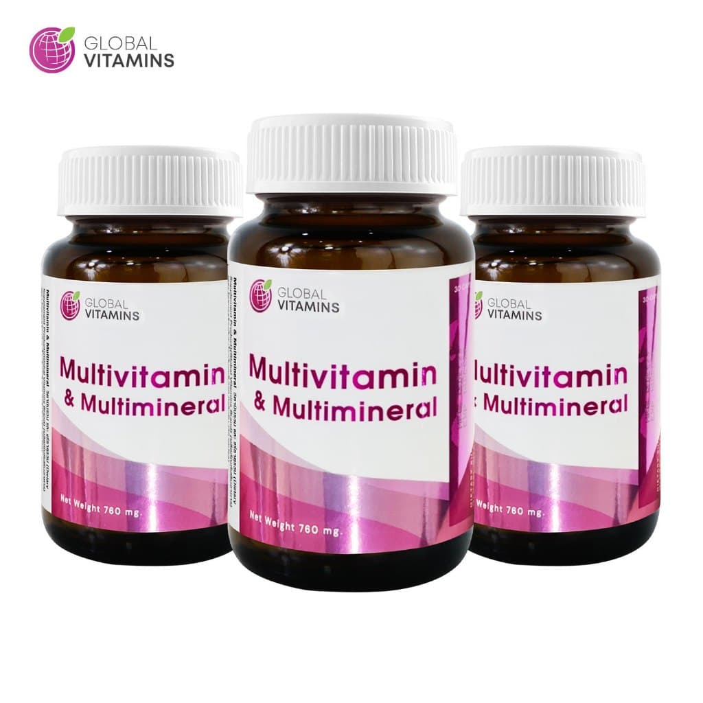วิตามินรวม และ แร่ธาตุรวม โกลบอลวิตามิน Multivitamin & Multimineral Global Vitamins มัลติวิตามิน รูปที่ 1